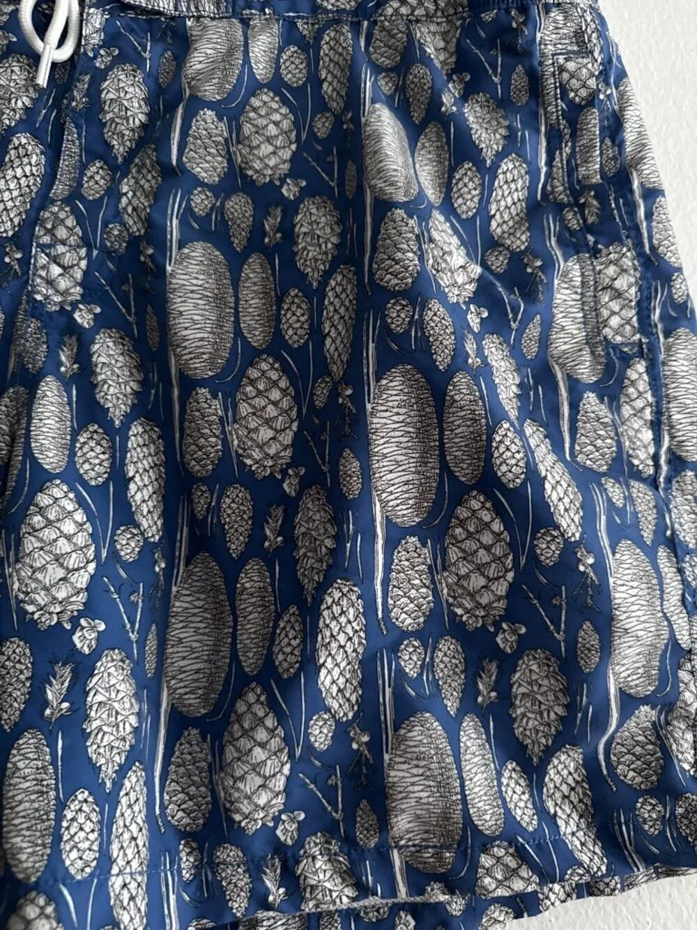 Ocean Pacific Swimming Trunks Blue and White Pine Cone Size 2XL